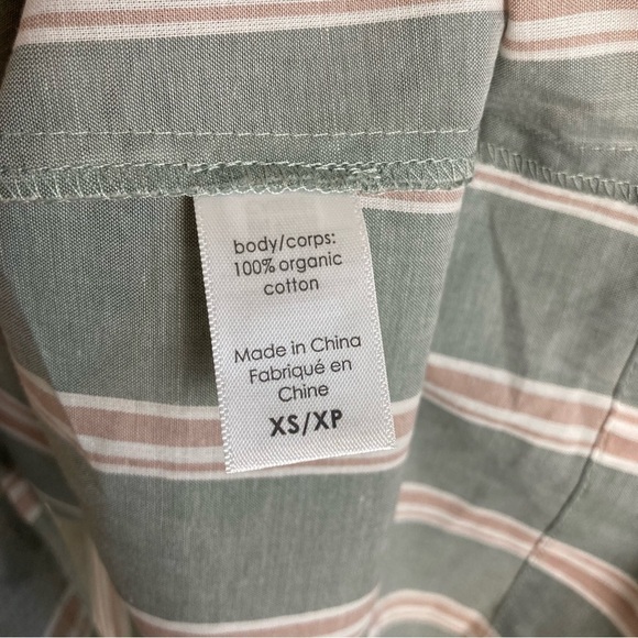 Eberjey Organic Cotton Printed PJ Shirt in Willow Green Stripe - Picture 5 of 6